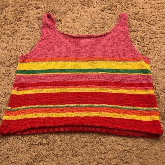 3/$25 🙌🏼 Segrets Vintage Knit Striped Tank Top Medium - Picture 1 of 6